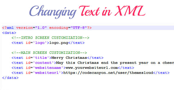 Christmas Greeting Card XML Edit