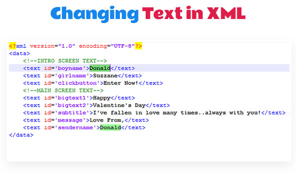 Text Change in XML File
